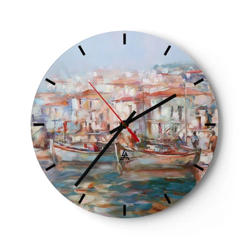 Horloge murale - Pendule murale - Vacances pastelles - 30x30 cm