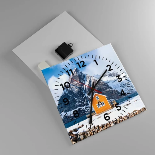 Horloge murale - Pendule murale - Vacances scandinaves - 30x30 cm