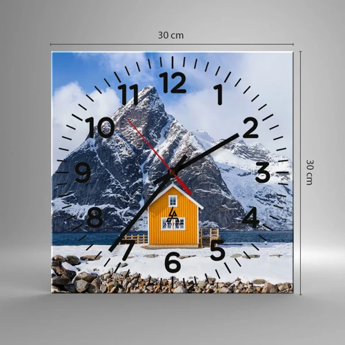 Horloge murale - Pendule murale - Vacances scandinaves - 30x30 cm