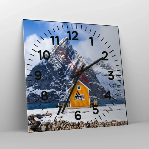 Horloge murale - Pendule murale - Vacances scandinaves - 30x30 cm