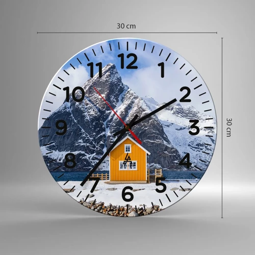 Horloge murale - Pendule murale - Vacances scandinaves - 30x30 cm