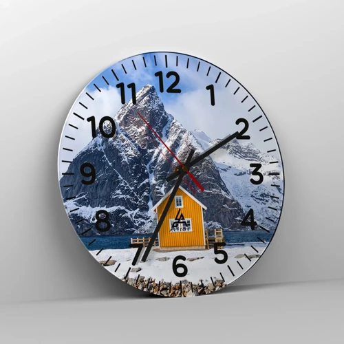 Horloge murale - Pendule murale - Vacances scandinaves - 30x30 cm