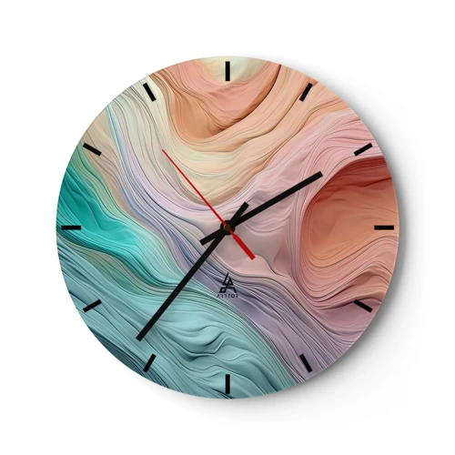 Horloge murale - Pendule murale - Vague arc-en-ciel - 30x30 cm