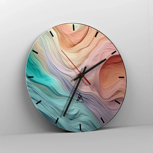 Horloge murale - Pendule murale - Vague arc-en-ciel - 30x30 cm