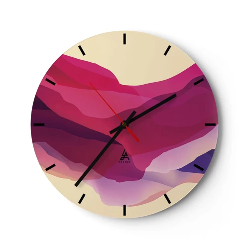 Horloge murale - Pendule murale - Vagues pourpre - 30x30 cm