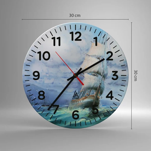 Horloge murale - Pendule murale - Vents favorables - 30x30 cm