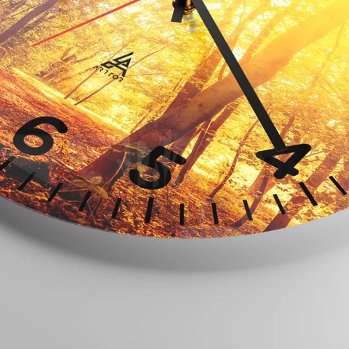 Horloge murale - Pendule murale - Vers la clairière dorée - 30x30 cm