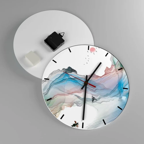 Horloge murale - Pendule murale - Vers les montagnes de cristal - 30x30 cm