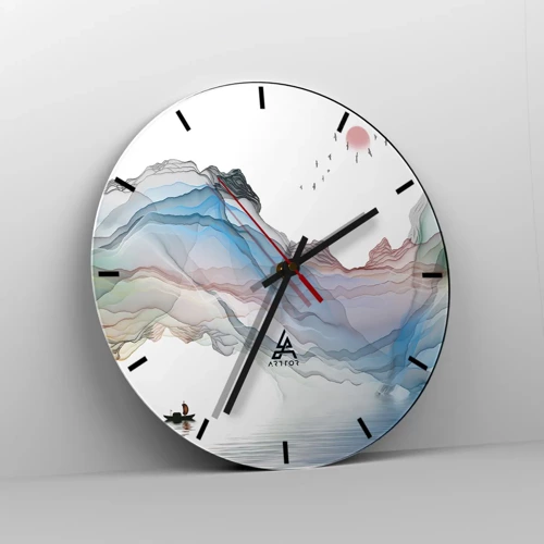 Horloge murale - Pendule murale - Vers les montagnes de cristal - 30x30 cm