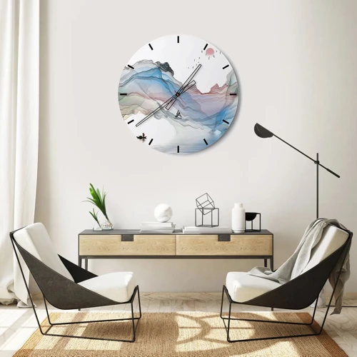Horloge murale - Pendule murale - Vers les montagnes de cristal - 30x30 cm