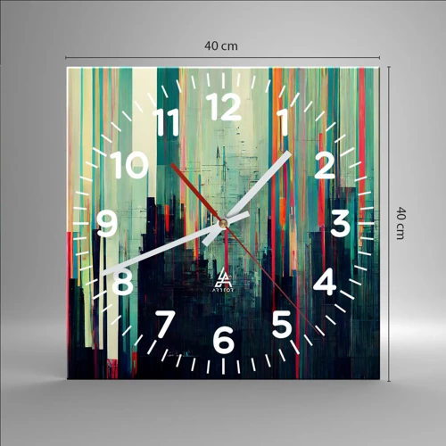 Horloge murale - Pendule murale - Ville futuriste - 40x40 cm