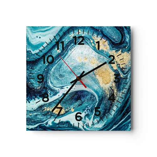 Horloge murale - Pendule murale - Vortex bleu - 30x30 cm