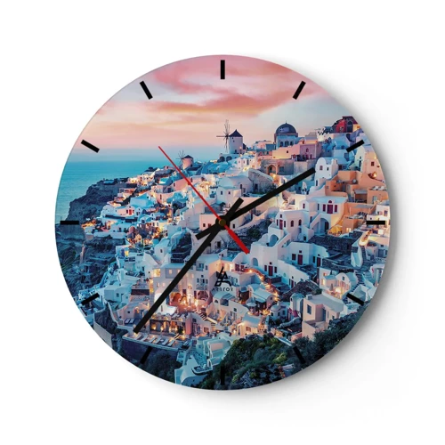 Horloge murale - Pendule murale - Vos grandes vacances en Grèce - 30x30 cm