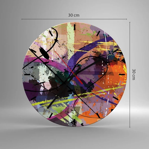 Horloge murale - Pendule murale - Vous pouvez aller tout droit ou autour - 30x30 cm