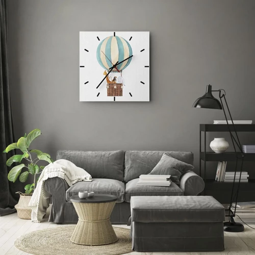 Horloge murale - Pendule murale - Voyage fantastique - 30x30 cm