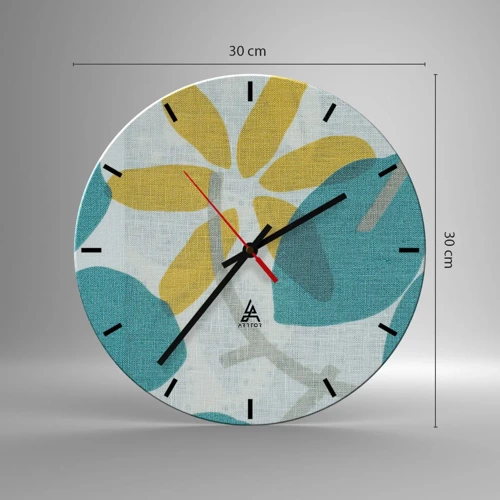 Horloge murale - Pendule murale - Wśród lazurowych liści - 30x30 cm