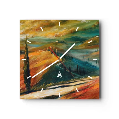 Horloge murale - Pendule murale - paysage toscan - 30x30 cm