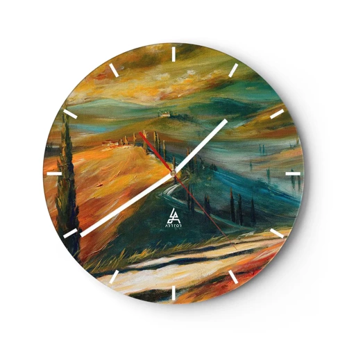 Horloge murale - Pendule murale - paysage toscan - 30x30 cm