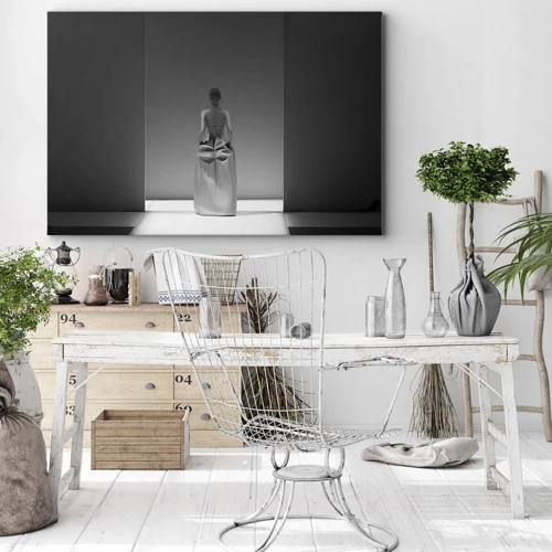 Impression sur toile, Image sur Toile Arttor 70x50 cm - Simplicité raffinée - Mode, Femme, Robe, Gris, Horizontal, Toiles, AA70x50-5484