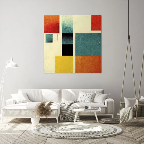 Impression sur toile - Image sur toile - Abstraction géométrique – bonne énergie - 40x40 cm
