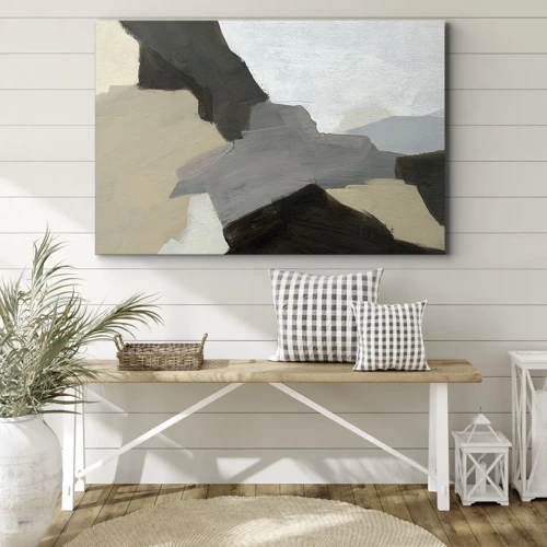 Impression sur toile - Image sur toile - Abstraction : le carrefour du gris - 100x70 cm