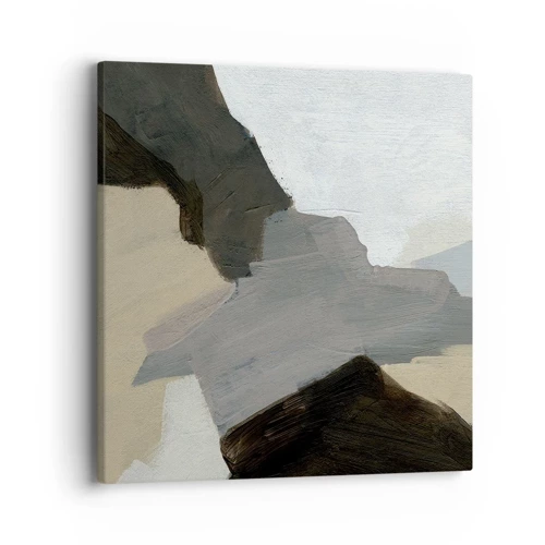 Impression sur toile - Image sur toile - Abstraction : le carrefour du gris - 40x40 cm