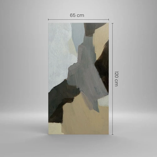 Impression sur toile - Image sur toile - Abstraction : le carrefour du gris - 65x120 cm