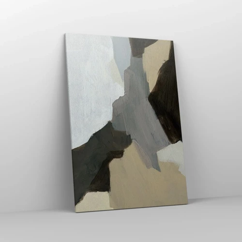 Impression sur toile - Image sur toile - Abstraction : le carrefour du gris - 70x100 cm