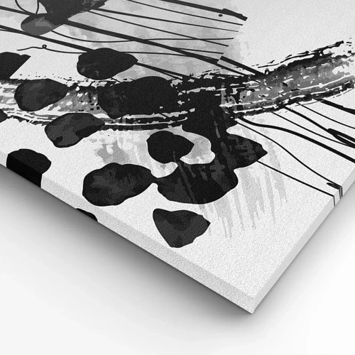 Impression sur toile - Image sur toile - Abstraction organique noir et blanc - 50x70 cm