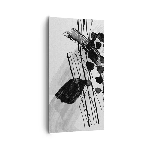 Impression sur toile - Image sur toile - Abstraction organique noir et blanc - 65x120 cm