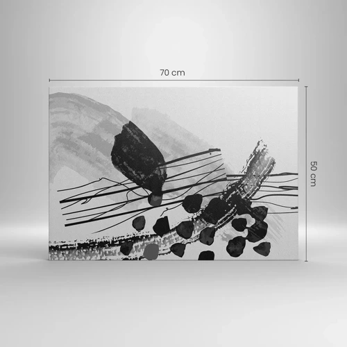 Impression sur toile - Image sur toile - Abstraction organique noir et blanc - 70x50 cm