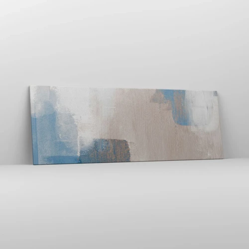 Impression sur toile - Image sur toile - Abstraction rose derrière un rideau de bleu - 140x50 cm