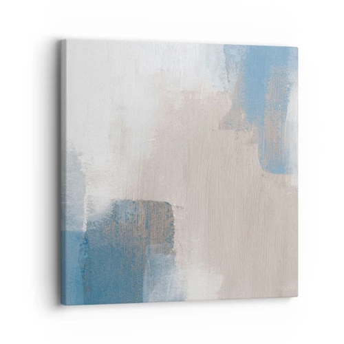 Impression sur toile - Image sur toile - Abstraction rose derrière un rideau de bleu - 30x30 cm