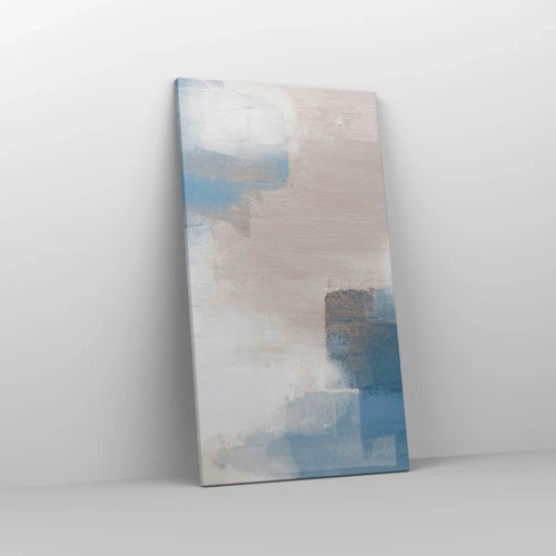 Impression sur toile - Image sur toile - Abstraction rose derrière un rideau de bleu - 45x80 cm