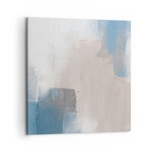 Impression sur toile - Image sur toile - Abstraction rose derrière un rideau de bleu - 60x60 cm