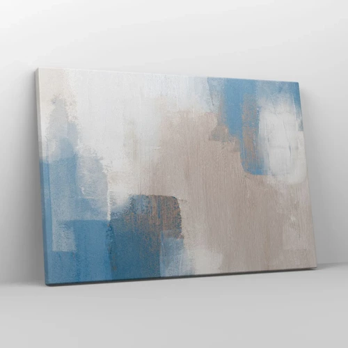 Impression sur toile - Image sur toile - Abstraction rose derrière un rideau de bleu - 70x50 cm