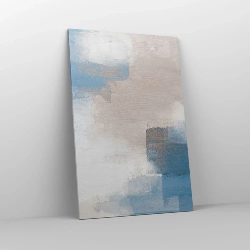 Impression sur toile - Image sur toile - Abstraction rose derrière un rideau de bleu - 80x120 cm