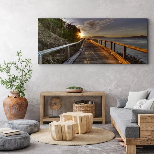 Impression sur toile - Image sur toile - Aller, aller tout le temps en direction du soleil - 90x30 cm