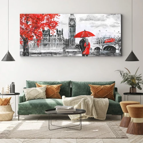 Impression sur toile - Image sur toile - Amoureux de Londres - 100x40 cm