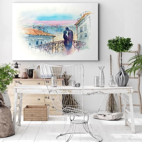 Impression sur toile - Image sur toile - Amoureux de Paris - 70x50 cm