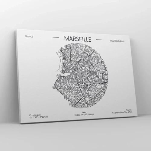 Impression sur toile - Image sur toile - Anatomie de Marseille - 70x50 cm