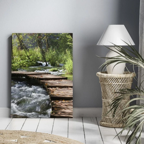 Impression sur toile - Image sur toile - Au-dessus de la cascade mousseuse - 50x70 cm