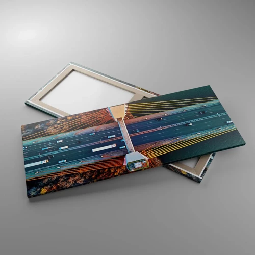 Impression sur toile - Image sur toile - Au dessus de l'eau et de la forêt - 120x50 cm