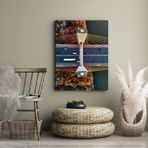 Impression sur toile - Image sur toile - Au dessus de l'eau et de la forêt - 50x70 cm