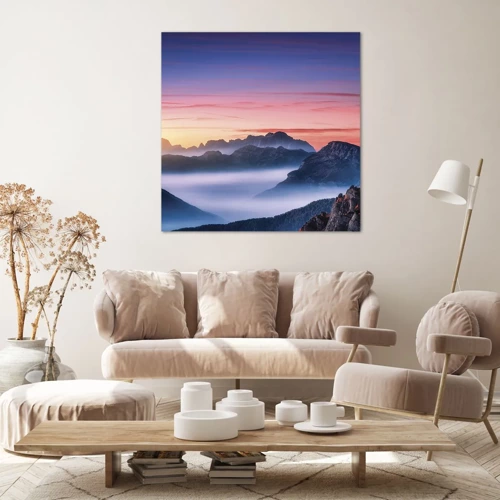 Impression sur toile - Image sur toile - Au-dessus des vallées - 30x30 cm