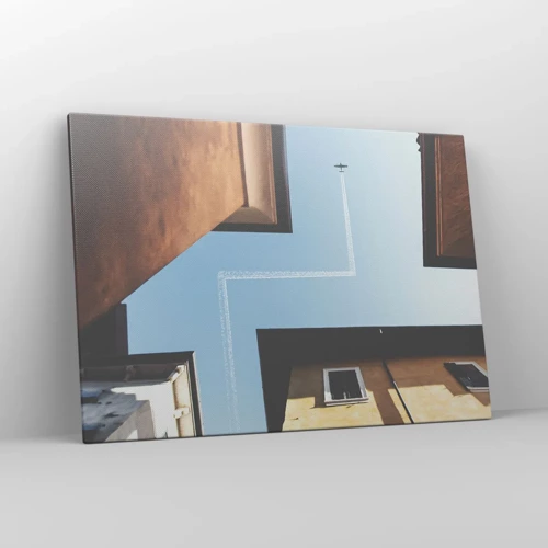 Impression sur toile - Image sur toile - Au-dessus du labyrinthe de la ville - 100x70 cm