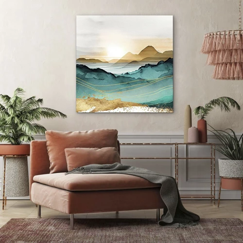 Impression sur toile - Image sur toile - Au frontière de l’abstraction – paysage - 70x70 cm