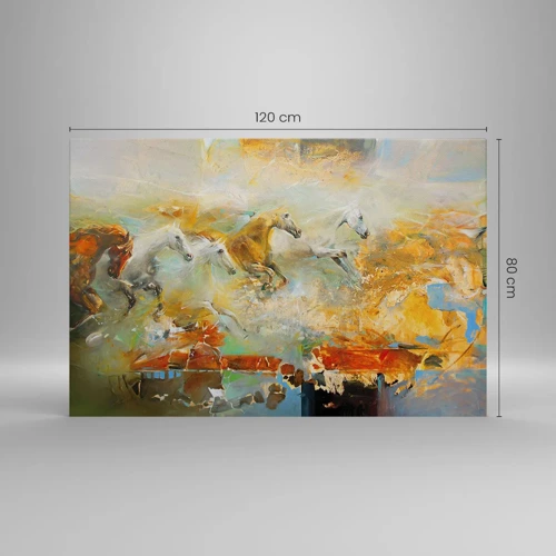 Impression sur toile - Image sur toile - Au galop vers la lumière - 120x80 cm