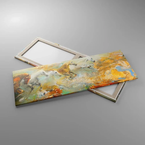 Impression sur toile - Image sur toile - Au galop vers la lumière - 140x50 cm