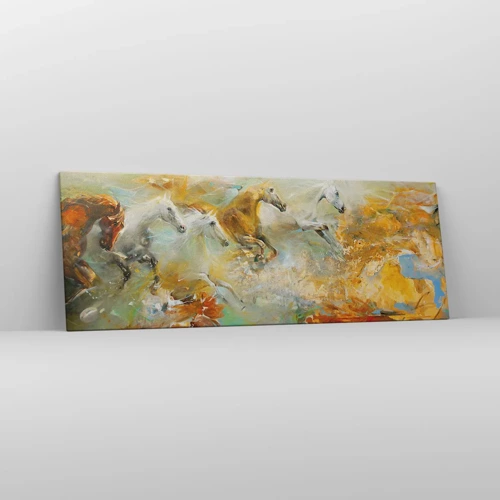 Impression sur toile - Image sur toile - Au galop vers la lumière - 140x50 cm